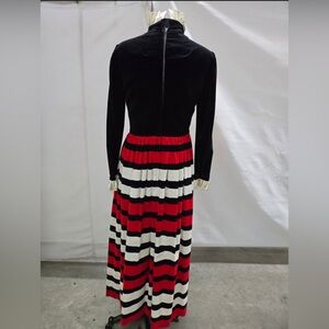 Vintage Hostess dress, 1960s, black/red velvet bodice